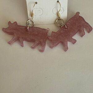 Pink Pig-Shaped Earrings